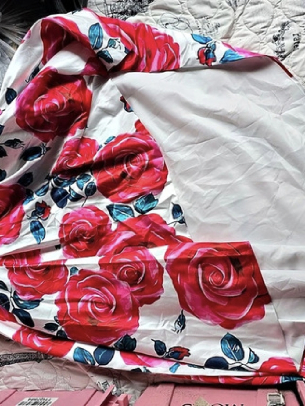 Floral Maxi Dress in White & Pink Like New